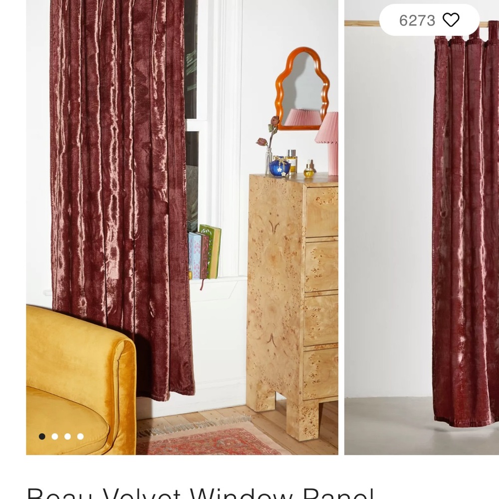 Urban Outfitters Burgundy Velvet Curtain (1)